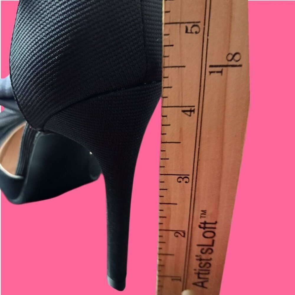 C.Sexy Heels W/Tulle Bow Detail & Ankle Strap Elegant Women Shoes Blk Size 37 - Picture 11 of 16